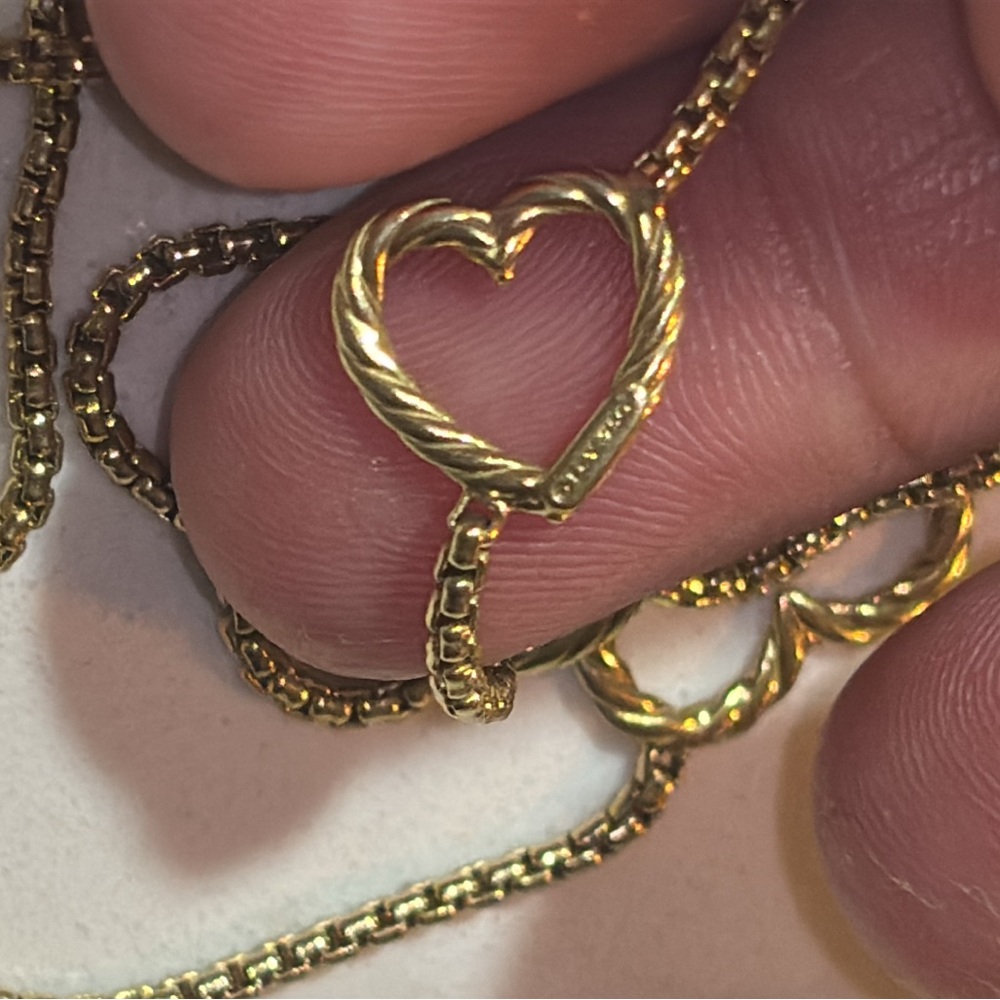 ✨SOLD✨ 
David Yurman 18k Gold Heart Station Necklace ( my price is FIRM ) - Picture 4 of 14